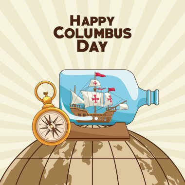 Colombus Columbus Günü Kart Posteri