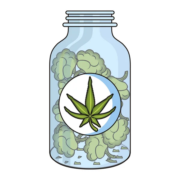 Cannabis martihuana sativa Hanf Karikatur — Stockvektor