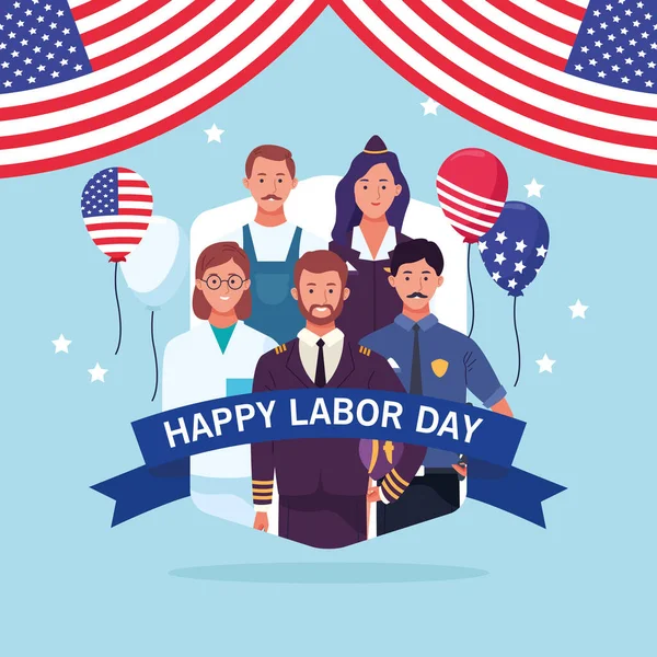 Happy labor day card, USA holiday