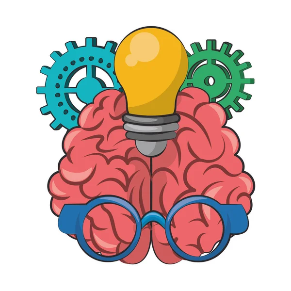 Intelligence cérébrale humaine et dessins animés de créativité — Image vectorielle
