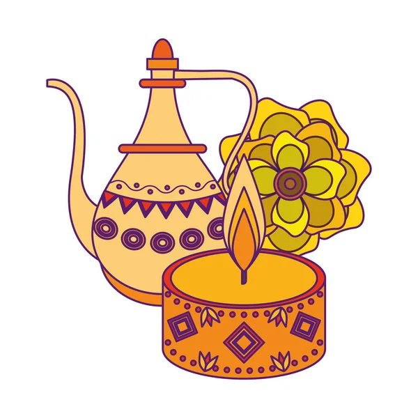 Indian traditional teapot icon cartoon — Stock Vector