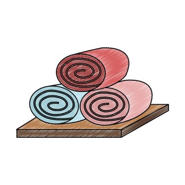 Masa üzerinde spa havluları karalama