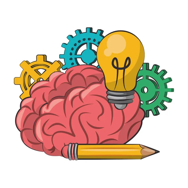 İnsan beyin zekası ve yaratıcılık karikatürler