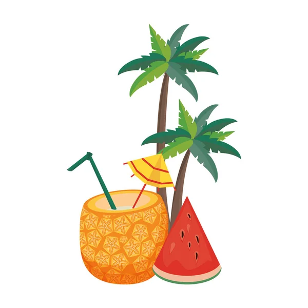 Délicieuse icône de fruits tropicaux dessin animé — Image vectorielle