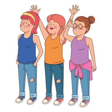 Gençler arkadaşlar gülümseyerek ve tebrik