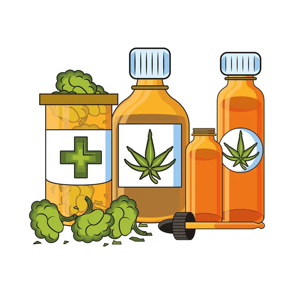 Cannabis martihuana sativa hemp cartoon — Stock Vector