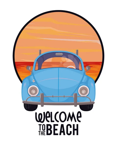 Bienvenido a la tarjeta de verano de playa — Vector de stock