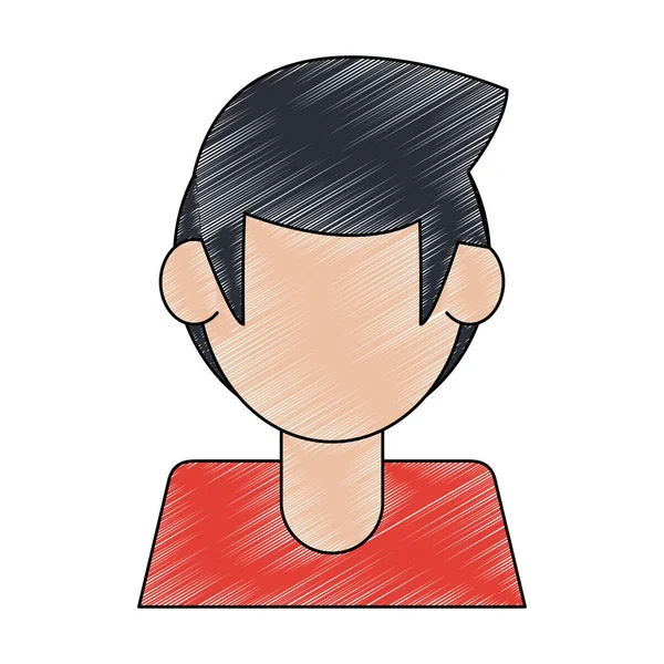 Jovem perfil scribble — Vetor de Stock