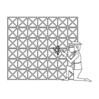 siyah beyaz inşaat mimari mühendisliği iş karikatür