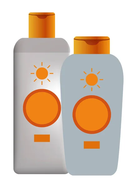 Güneş bronzlaştırıcı kozmetik ürünleri — Stok Vektör