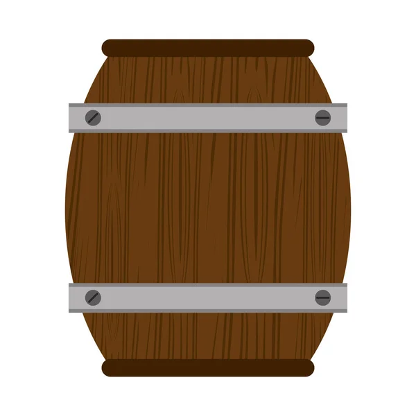 Иконка деревянной бочки, плоский дизайн — стоковый вектор