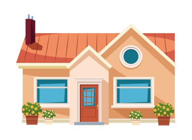 ev bina simgesi karikatür izole