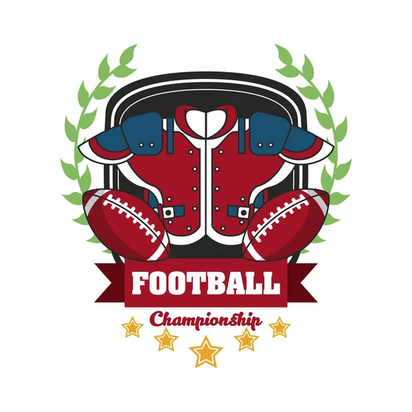 Emblème du tournoi de championnat de football sportif — Image vectorielle