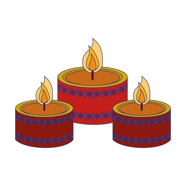 Spa velas de aromaterapia líneas azules de dibujos animados aislados — Vector de stock