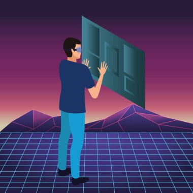 sanal gerçeklik teknolojisi deneyimi karikatür