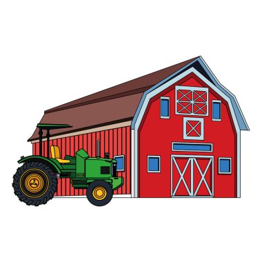 Kamyon ve ahşap ahır tasarımı