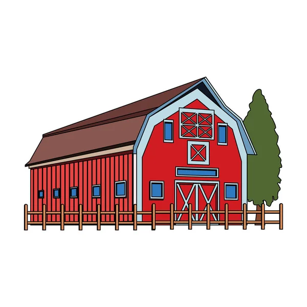 Fa farm pajta és fák tervezése — Stock Vector