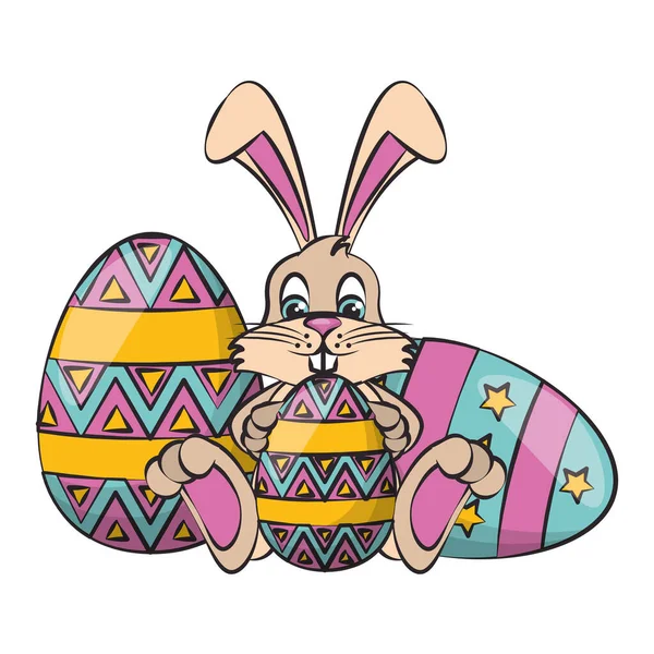 Easter happy tradition celebration cartoon — Stock Vector