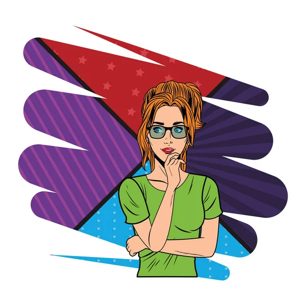 Genç kadın avatar çizgi film karakteri pop sanat