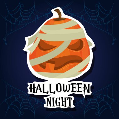 mutlu cadılar bayramı korkunç gece karikatür