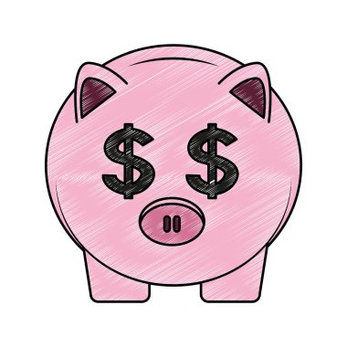 Piggy tasarruf sembolü karalama