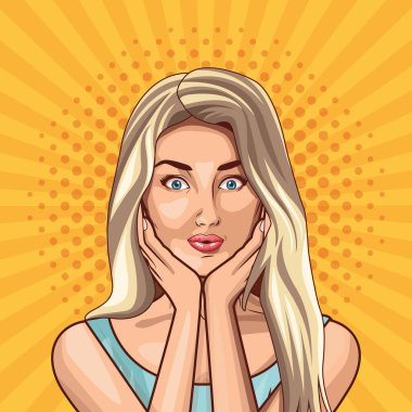 Pop sanat modası ve güzel kadın çizgi filmi