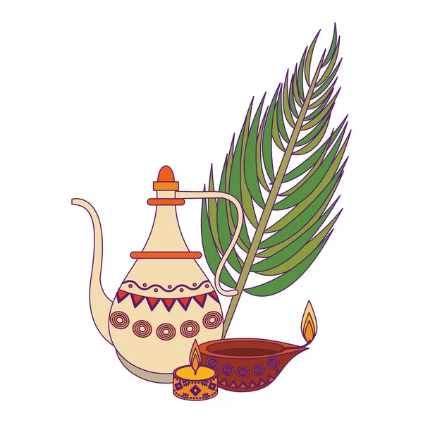 Индийская традиционная карикатура на чайник — стоковый вектор