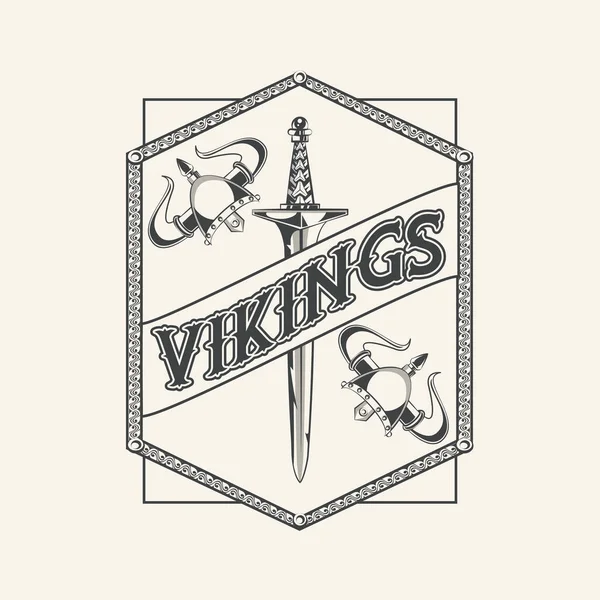 Vikings warriors printed tshirt template — 스톡 벡터