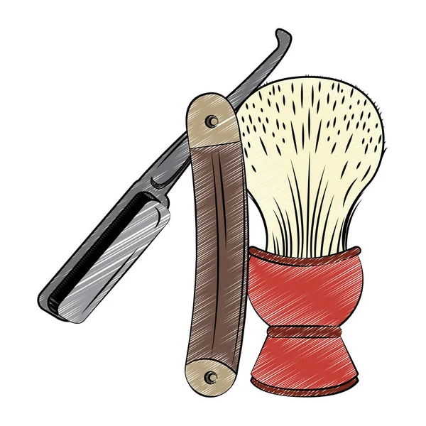 Barbershop utensils isolated scribble — Stock Vector