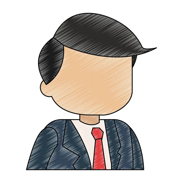 Businessman profile avatar scribble — Stock Vector