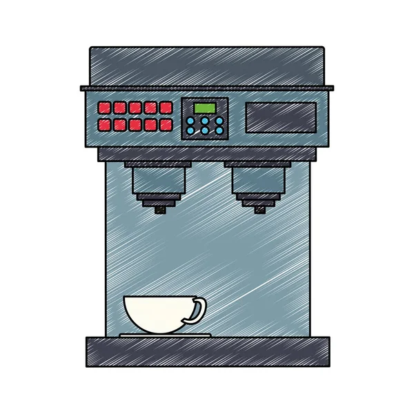 Máquina de café espresso garabato aislado — Vector de stock