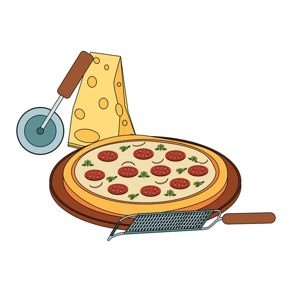 Pizza design italiano — Vettoriale Stock