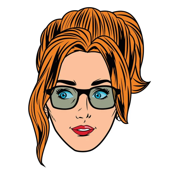 Jeune femme visage avatar dessin animé — Image vectorielle
