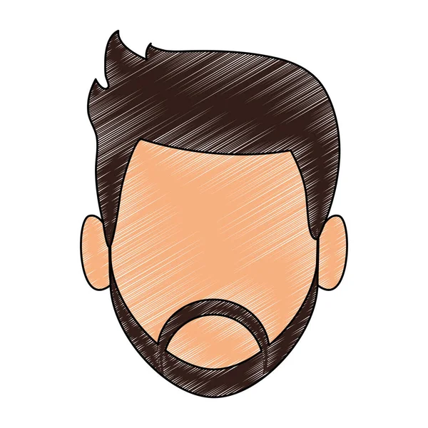 Człowiek z głową brodę Faceless bazgrołów — Wektor stockowy
