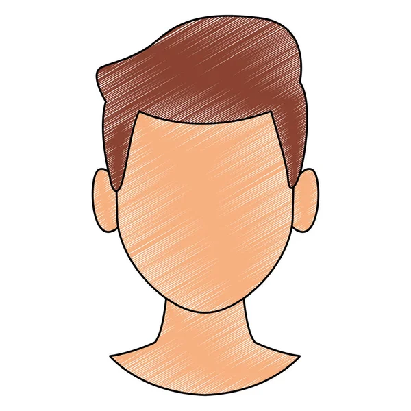 Hombre cabeza sin rostro garabato — Vector de stock