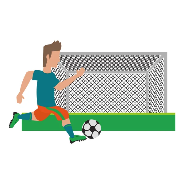Voetbalspeler sport spel cartoon — Stockvector