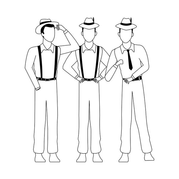 Cuban三个男人，平面设计 — 图库矢量图片