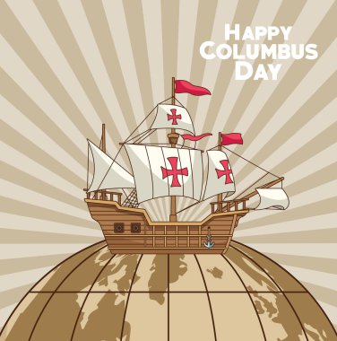 Yerküre ve Mutlu Kolomb Günü tasarımı