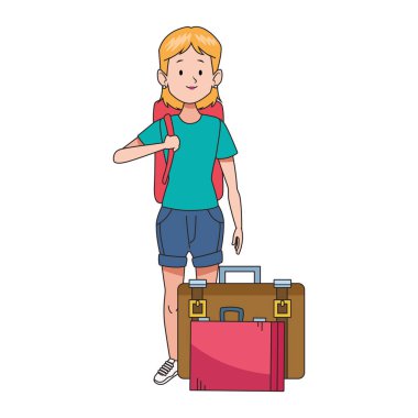 Çizgi film kadın ayakta tasarım