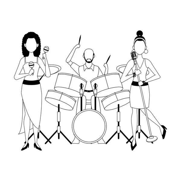 Icona della banda musicale, design piatto — Vettoriale Stock