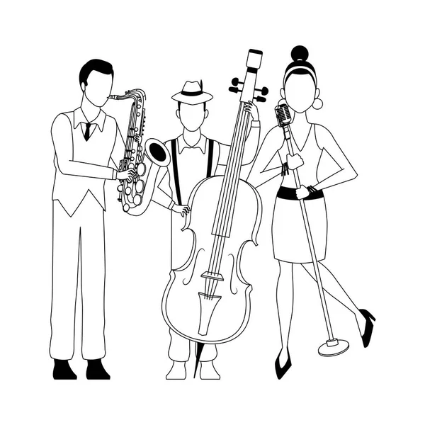 Karikatur kubanische Band, flaches Design — Stockvektor