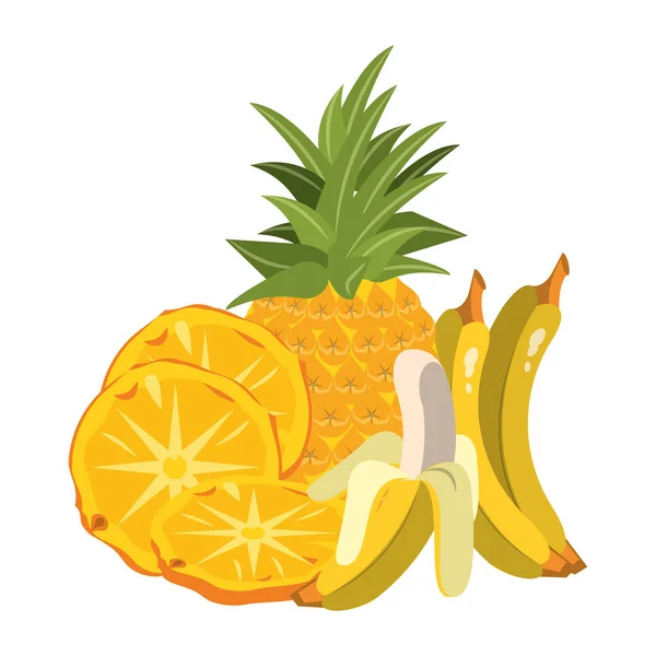 Desenho de frutas tropicais — Vetor de Stock