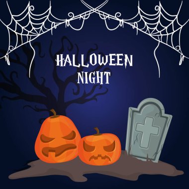 mutlu cadılar bayramı korkunç gece karikatür