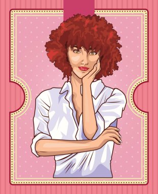 Pop art güzel kadın karikatür