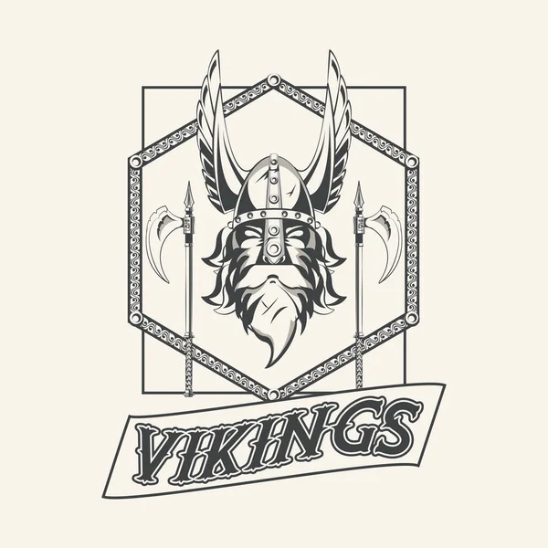 Vikings warriors printed tshirt template — ストックベクタ