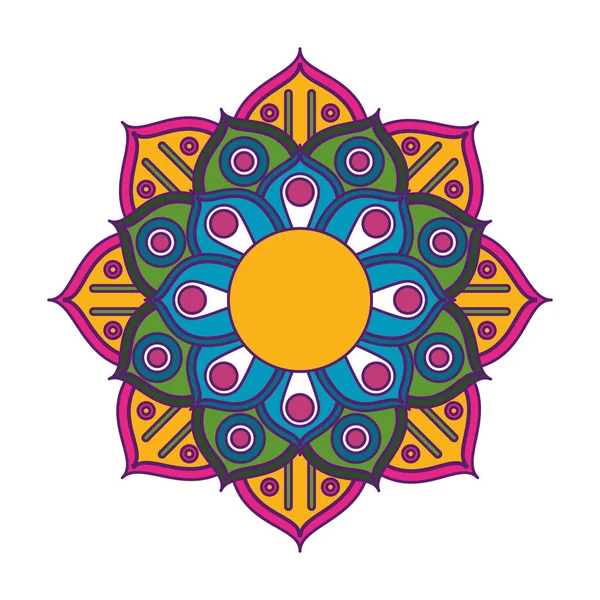 Tradicional indian embroidery blanket icon — 스톡 벡터