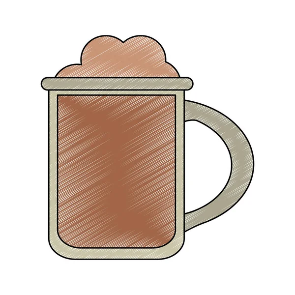 Chocolate milk glass cup scribble — Stock Vector
