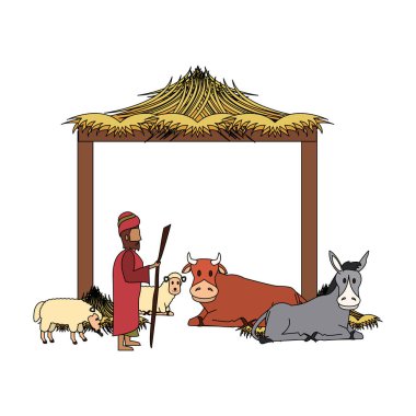 mutlu noel doğuş hıristiyan karikatür