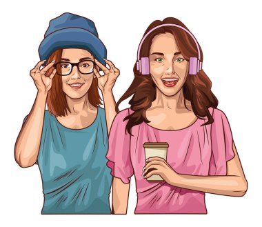 Pop sanat modası ve güzel kadın çizgi filmi