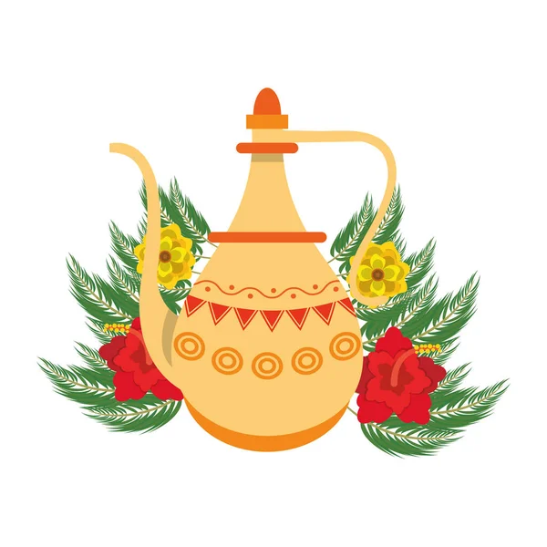 Индийская традиционная карикатура на чайник — стоковый вектор
